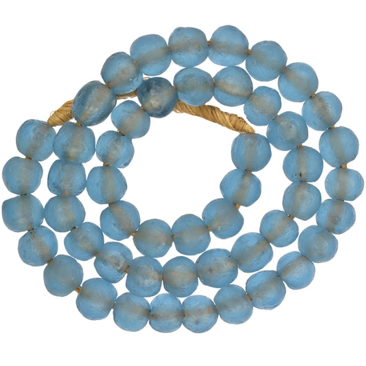Translucent Krobo Glass Beads, 13-14Mm, Handmade Ghana Beads