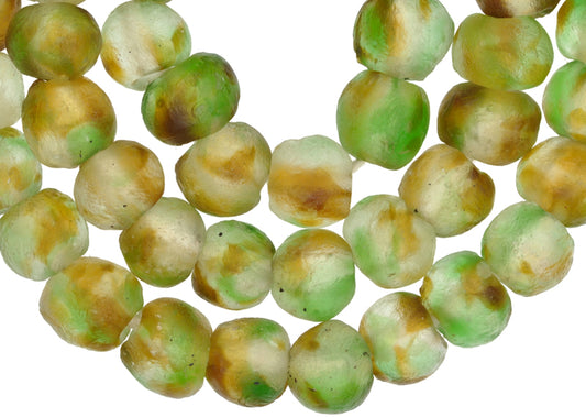 Translucent Krobo Glass Beads - Handmade Recycled African Trade Beads - alternate view