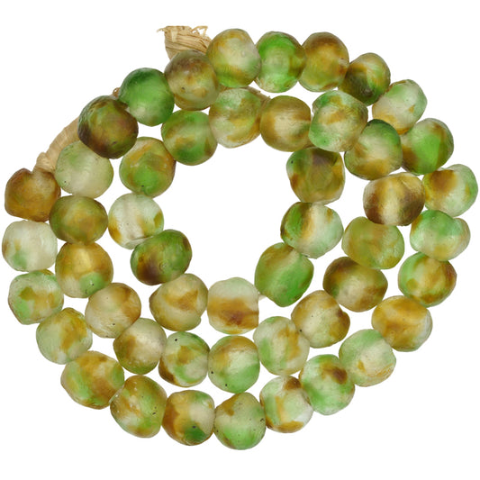 Translucent Krobo Glass Beads - Handmade Recycled African Trade Beads