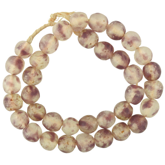 Translucent Powder Glass Beads - African Trade Beads, 21" Strand