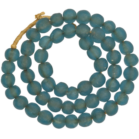 Translucent Krobo Recycled Glass Beads - 10-11Mm African Trade Strand