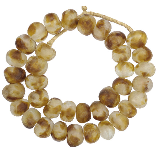 X-Large Multicolored Krobo Glass Beads - Recycled African Trade Beads
