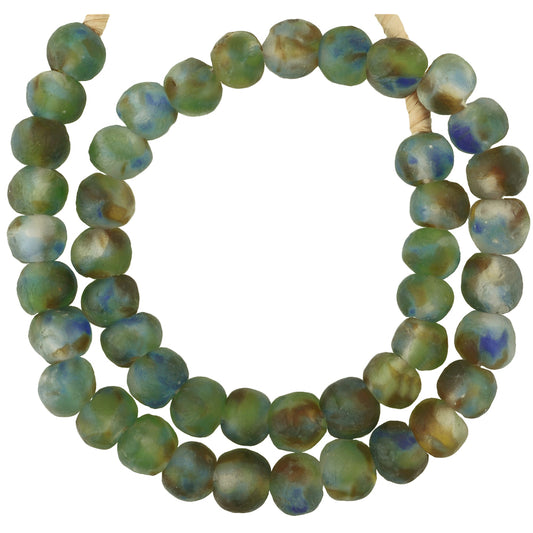 Translucent Krobo Glass Beads, Recycled African Trade Beads, 14Mm