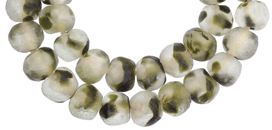 X-Large Multicolored Krobo Powder Glass Beads, 21-22Mm, Ghana - alternate view