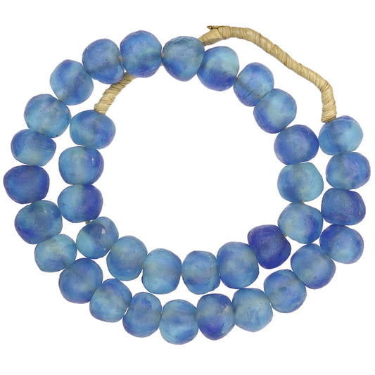 X-Large Multicolored Krobo Glass Beads - 16-17Mm, Ghana Trade Beads