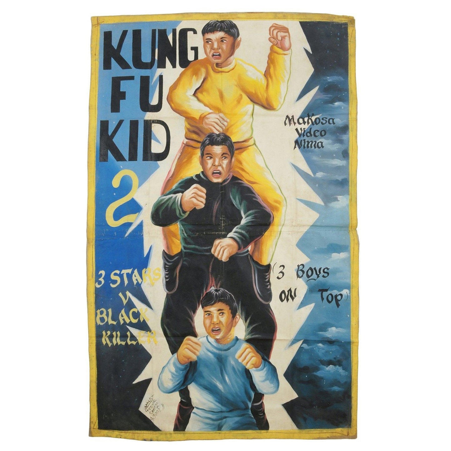 Kung Fu Kid 2 Movie Poster - Authentic Ghanaian Hand-Painted Art
