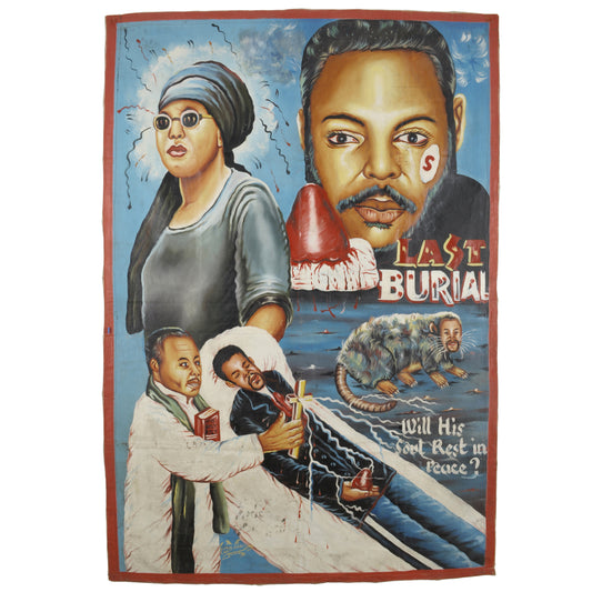Authentic Last Burial Movie Poster - Hand Painted Ghanaian Art - horror scene artwork