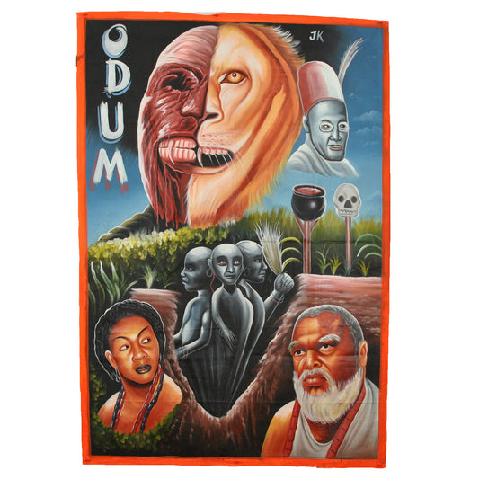 Odum Movie Poster - Authentic Hand-Painted Ghana Art
