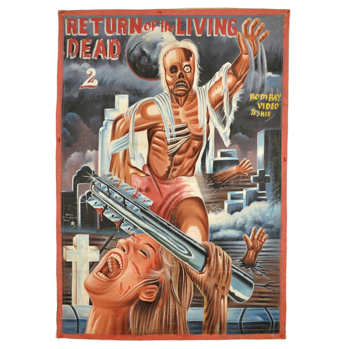 Return Of The Living Dead 2 Movie Poster On Canvas From Ghana - horror scene artwork