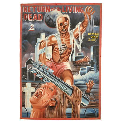 Return Of The Living Dead 2 Movie Poster On Canvas From Ghana - horror scene artwork
