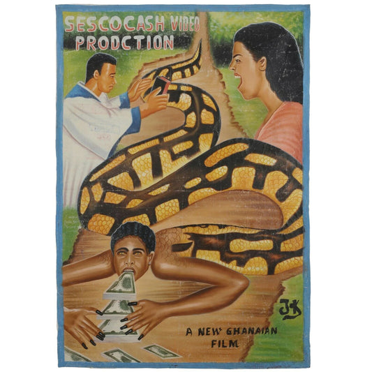 Sescocash Movie Poster - Authentic Ghanaian Hand-Painted Art