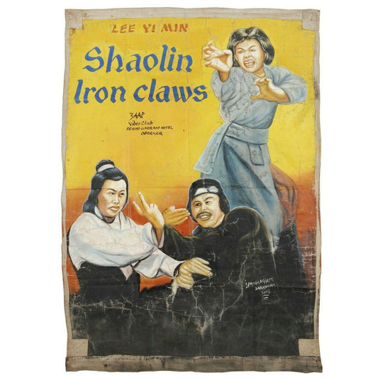 Authentic Shaolin Iron Claws Movie Poster - Ghana Hand-Painted Art