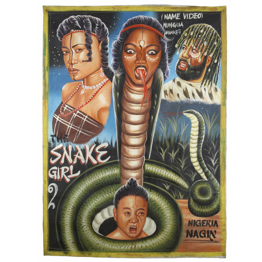Snake Girl 2 Movie Poster - African Hand-Painted Sack Canvas Art