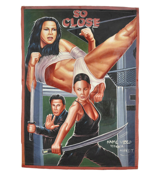 So Close Movie Poster - Hand-Painted Ghanaian Art 57"X39"