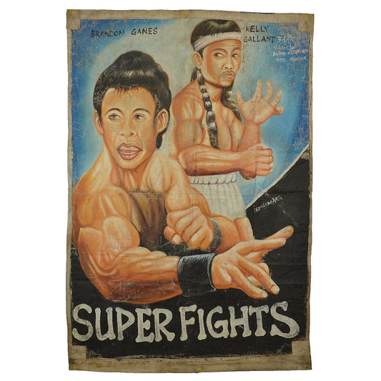 Hand-Painted Superfights Movie Poster | Unique Ghana Wall Art