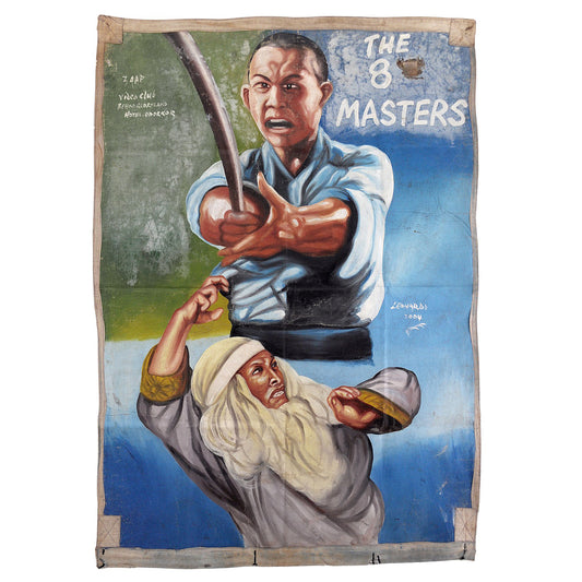 The 8 Masters Movie Poster - Ghana Hand-Painted Film Art