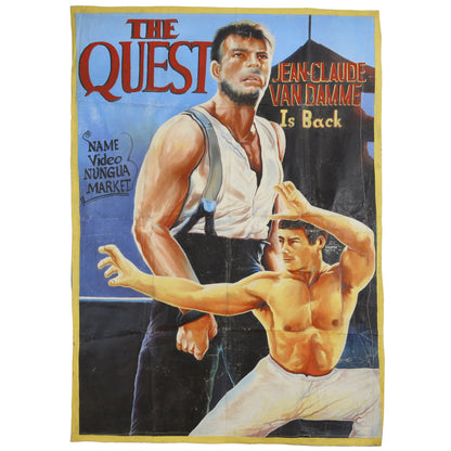 Unique Hand-Painted 'The Quest' Movie Poster - Authentic Ghanaian Art