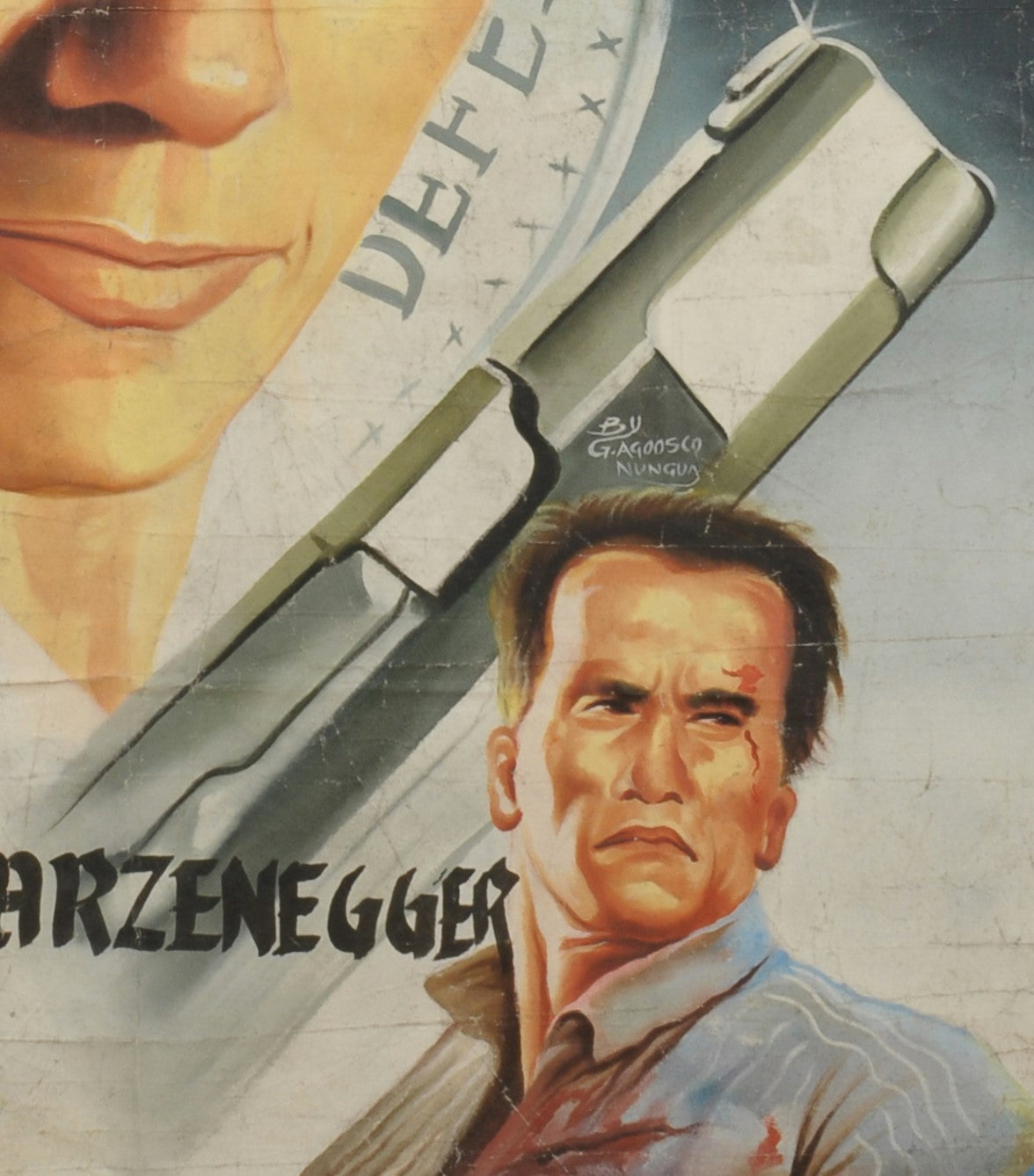 True Lies - Movie Poster Original Hand-Painted In Ghana - close-up