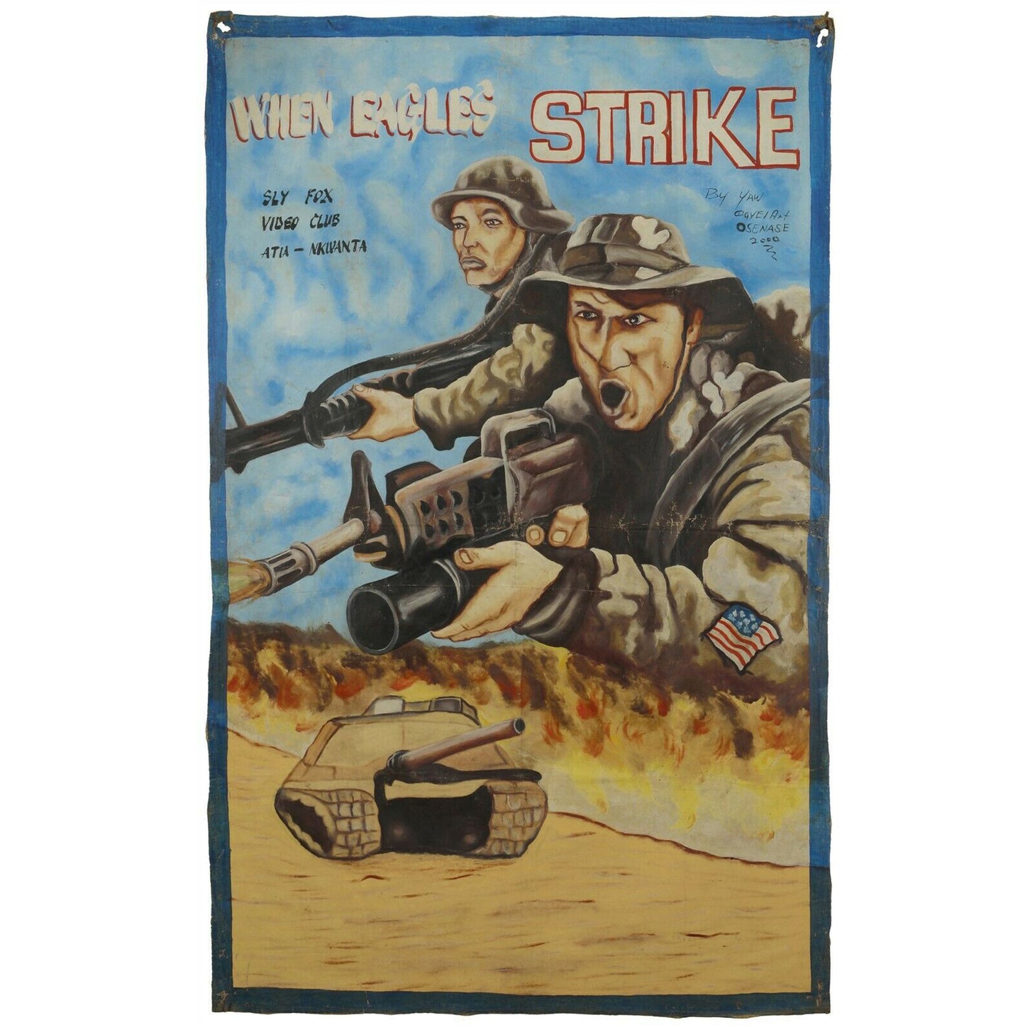 "When Eagles Strike" - Authentic Ghanaian Movie Poster | Hand Painted Art