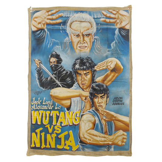 Hand-Painted Wu Tang Vs Ninja Movie Poster - African Cinema Art