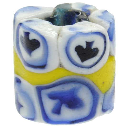 Rare Antique "Ace Of Spade" Millefiori African Trade Bead, 12X12Mm