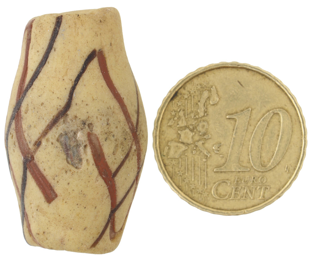 Old African Trade Bead Akoso Krobo Powder Glass Bead Ghana Authentic Large Rare Sb-33154 - alternate view