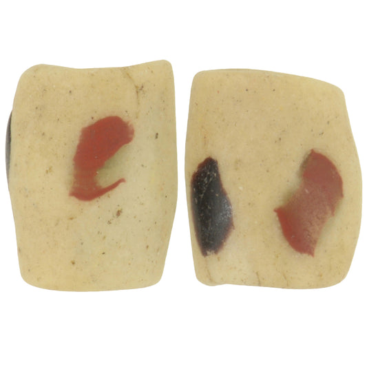 Rare Authentic Pair Of Old Akoso African Glass Trade Beads Ghana Sb-30259