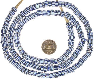 Old Strand Of Awale Venetian Chevron Beads 27.75", Early 1900S - alternate view