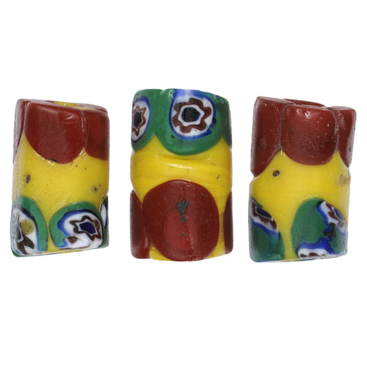 Antique Banded Millefiori Venetian Mosaic Glass African Trade Beads