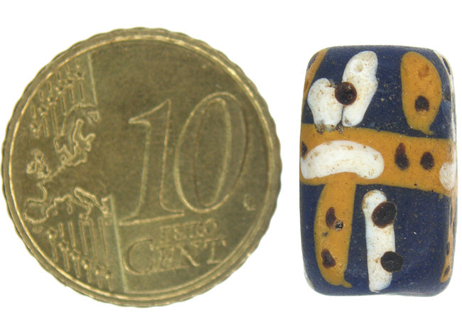 Rare Antique Rectangular Fancy Venetian Lampwork African Trade Bead 17X10Mm - alternate view