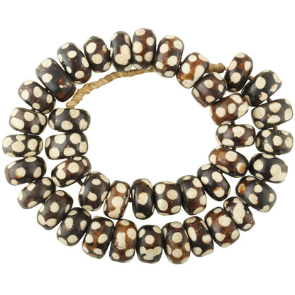 Large Kenya Bone Beads - African Batik Cow Bone Trade Beads