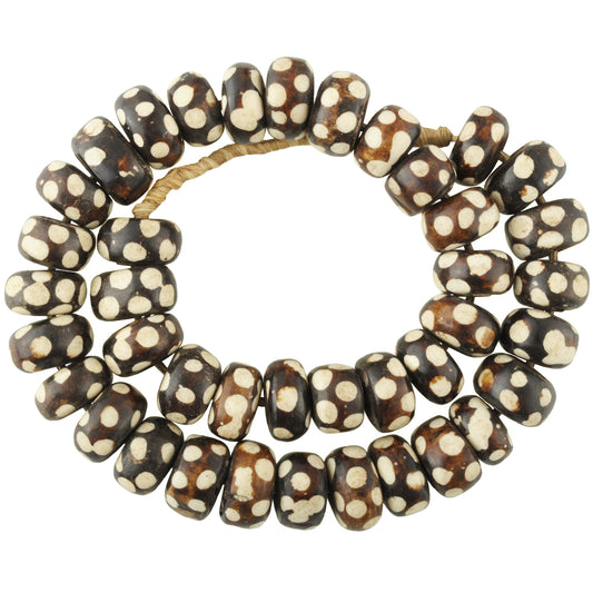 Large Kenya Bone Beads - African Batik Cow Bone Trade Beads
