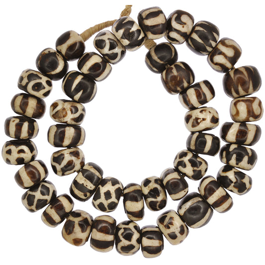 Mixed Design Of Large African Handmade Kenya Batik Bone Beads