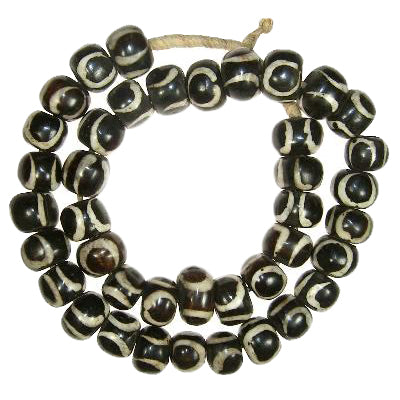 Large African Batik Bone Beads - Kenya Handmade Trade Beads