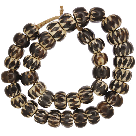 African Batik Bone Beads Kenya - Handmade Tribal Trade Beads