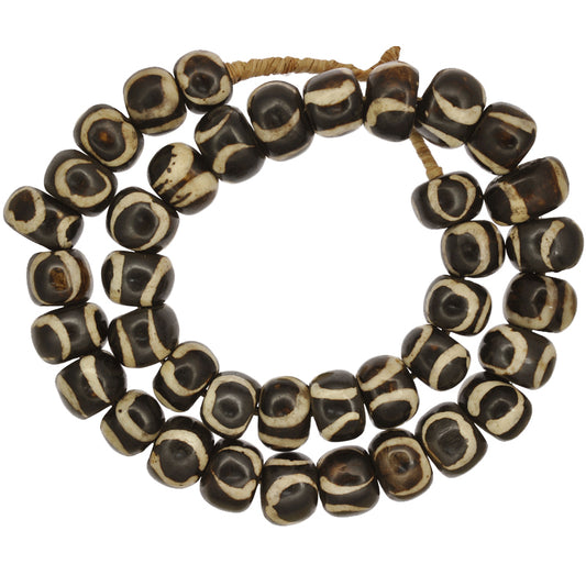 Large Kenya Bone Beads - African Batik Beads 19-25Mm Round