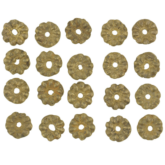Authentic African Brass Flower Disk Beads - Fulani Spacers - 11Mm