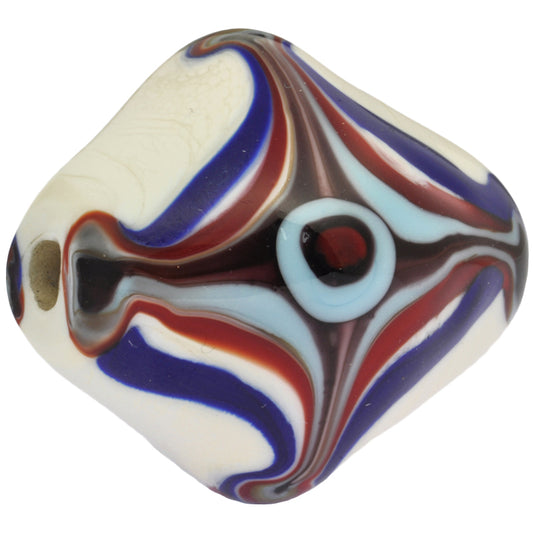 New African Bodom Akoso Lampwork Glass Trade Bead Ghana Cedi Nomoda Djaba Sb-23857
