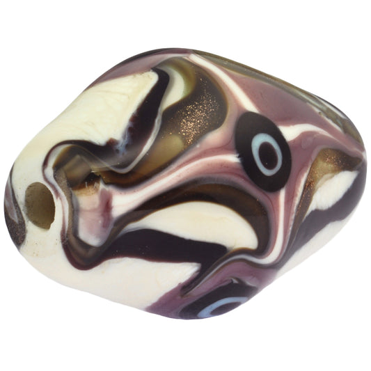 New African Bodom Akoso Lampwork Glass Trade Bead Ghana Cedi Nomoda Djaba Sb-23855
