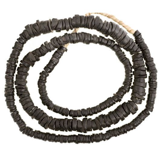 Old Coconut Shell Heishi Beads - 5-10Mm African Trade Strand