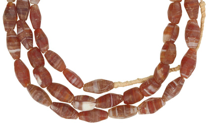 Vintage Czech Molded Glass Trade Beads Imitating Agate - alternate view
