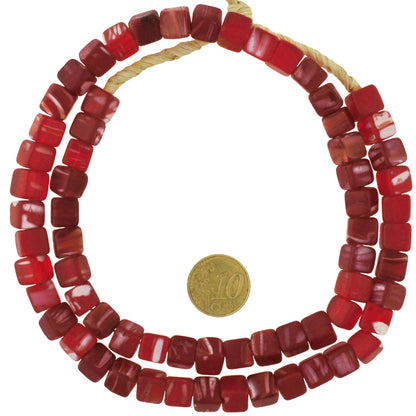 Vintage African Trade Beads - Translucent Czech Glass Cube Strand