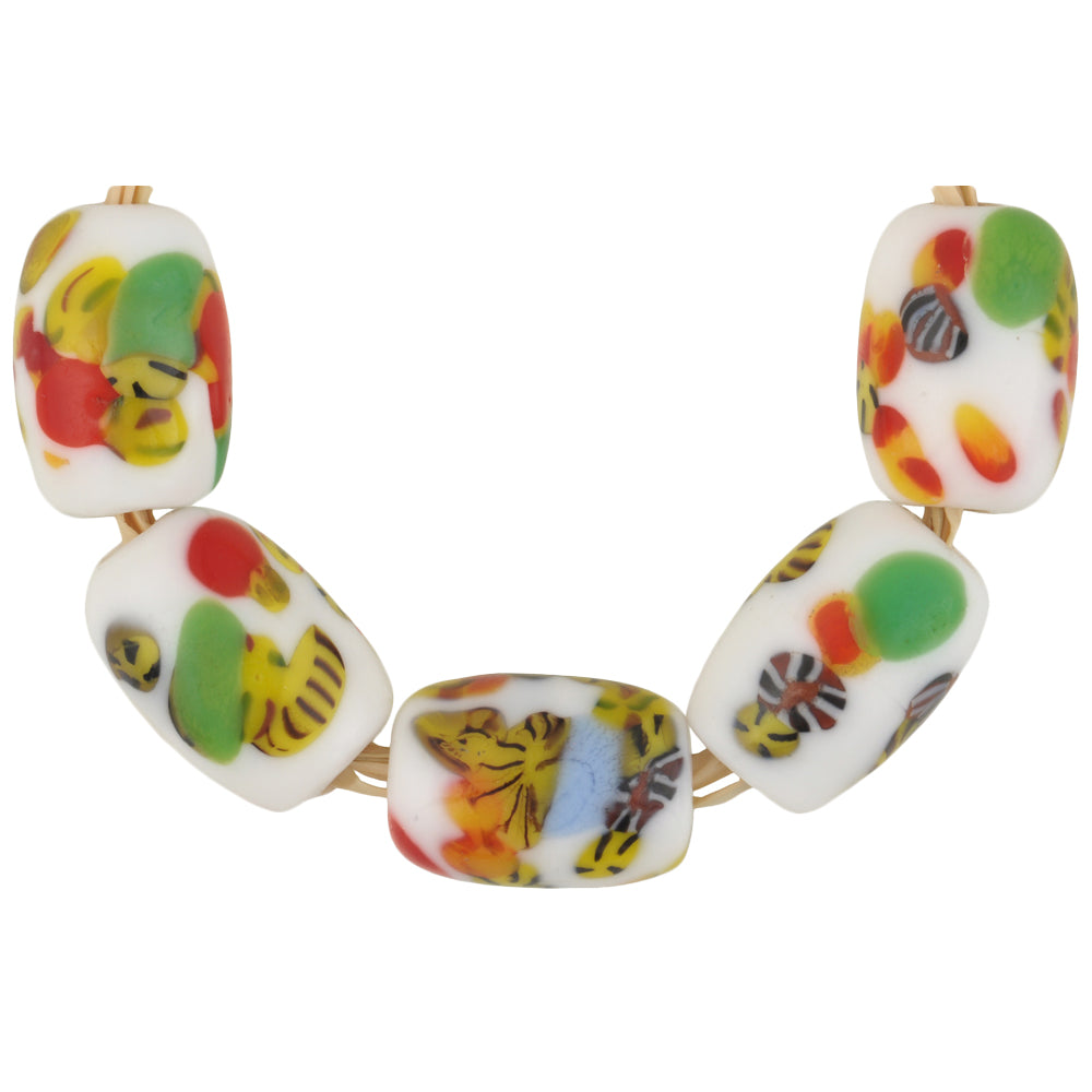 Vintage Oval Millefiori Czech Glass Trade Beads - African & Bohemian Heritage