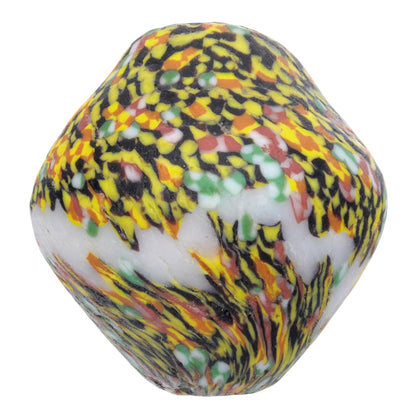 Large African Trade Beads: Recycled Glass Bicone With Chevron Design