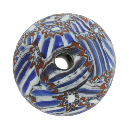 Large Bicone African Trade Bead - Recycled Chevron Glass, Ghana - alternate view