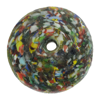 Large Bicone Recycled African Trade Bead - Ghana Glass Art - close-up