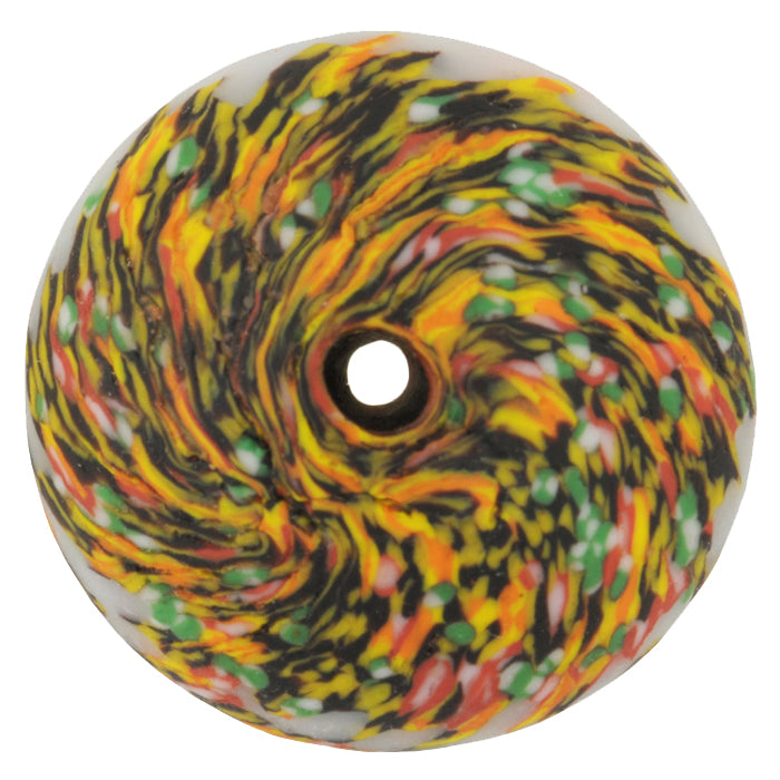 African Trade Beads: Large Recycled Glass Bicone From Ghana - close-up