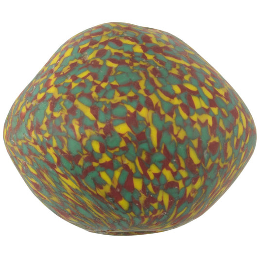 Large Bicone African Trade Bead - Recycled Glass, Chevron Design