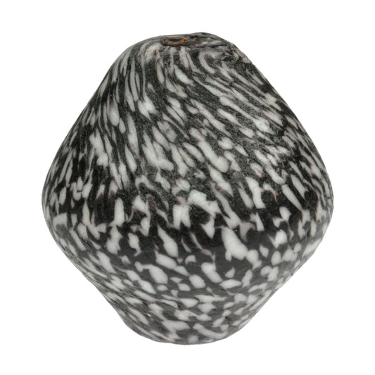 Large Bicone African Trade Bead - Recycled Ghana Glass Bead - zoomed-in detail