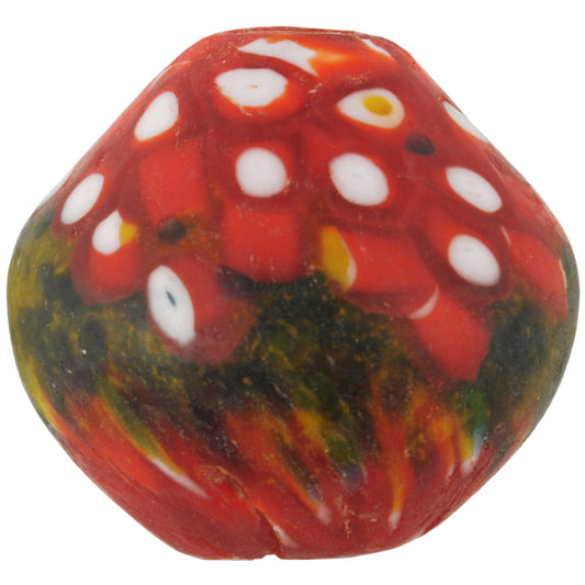 Large Bicone Recycled Glass Bead - Ghana Krobo Trade Beads